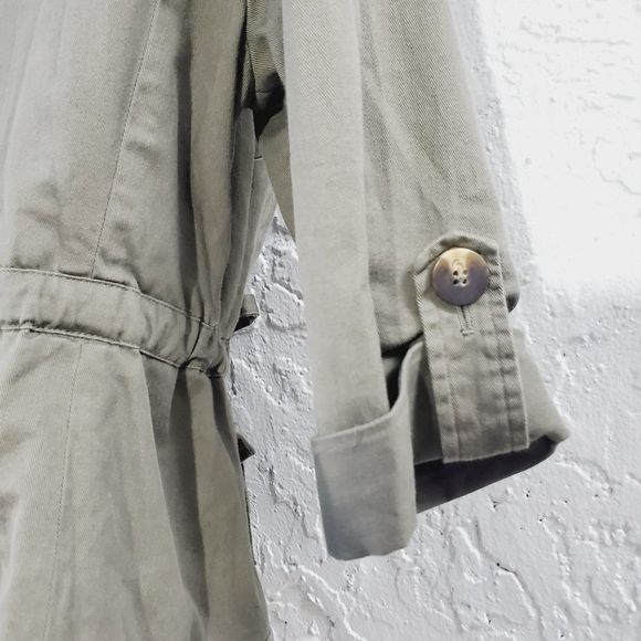 Anthropologie  Tabitha army military green button down belted tie jacket size 6 - Picture 13 of 13